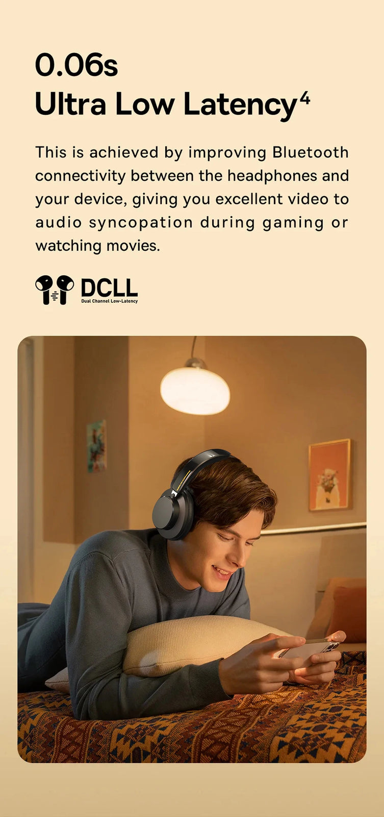 ANC Noise Cancelling Headphones Bluetooth 5.4 Earphone HIFI Stereo Headset 40mm Driver portable Over Ear Headphone 60H Time
