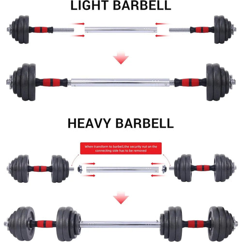 Load image into Gallery viewer, Adjustable Dumbbells and Barbell Set, Home Gym Weights, 22-105 Lbs, Anti-Slip Design
