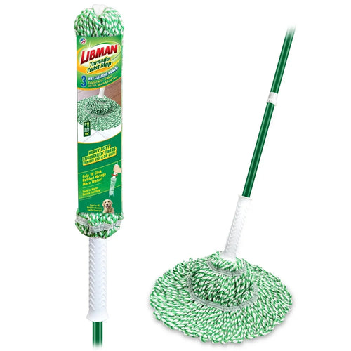 Load image into Gallery viewer, Heavy Duty Tornado Twist Mop Cotton Blend Head Easy Change Grip Ratchet Wringing Efficient Surface Cleaner Machine Washable

