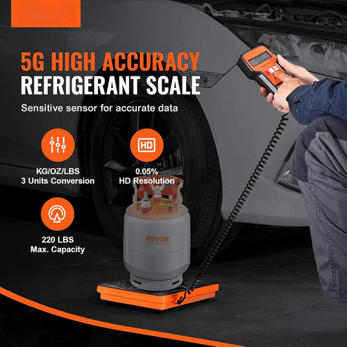 Load image into Gallery viewer, Refrigerant Scale 220 LBS HAVC Charging Recovery Freon Scale, with Wired Remote Control, 5g High Precision Electronic Digital
