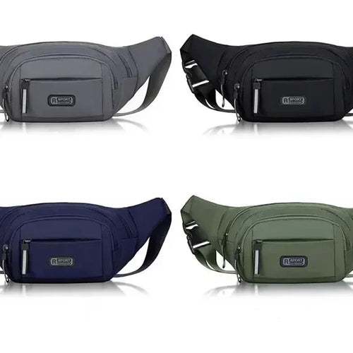 Load image into Gallery viewer, Men Canvas Fanny Waist Packs Unisex Fit Waistpack Mobile Sports Outdoor Running Anti Theft Ultra Thin Invisible Waist Bag
