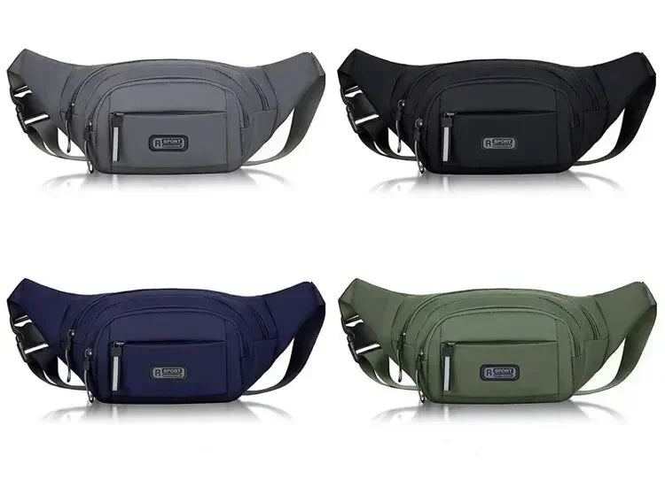 Men Canvas Fanny Waist Packs Unisex Fit Waistpack Mobile Sports Outdoor Running Anti Theft Ultra Thin Invisible Waist Bag