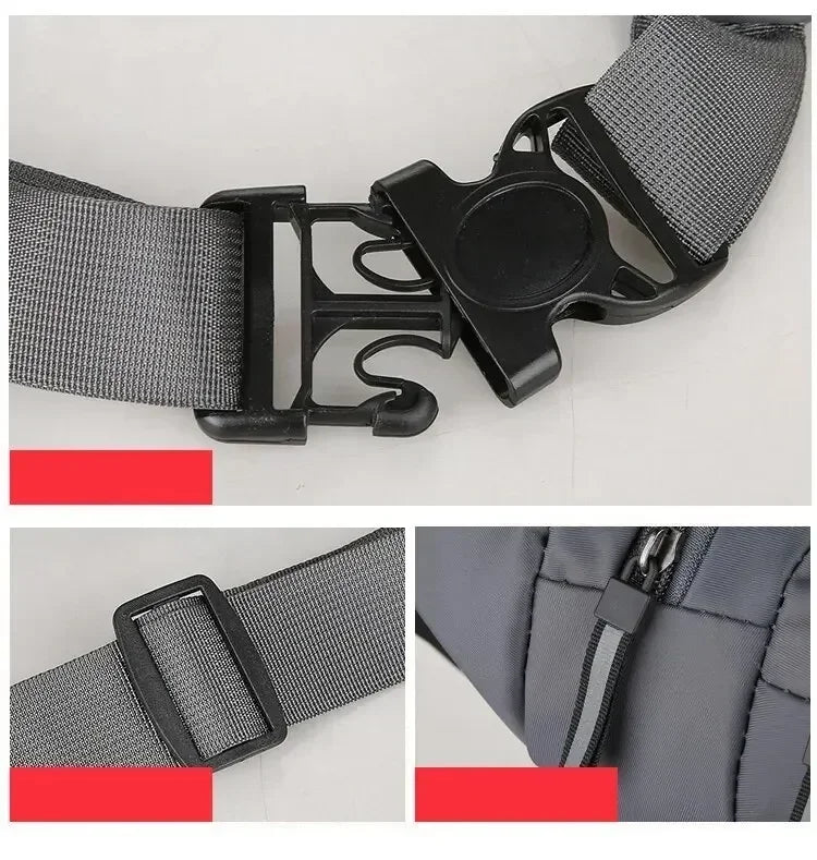 Men Canvas Fanny Waist Packs Unisex Fit Waistpack Mobile Sports Outdoor Running Anti Theft Ultra Thin Invisible Waist Bag