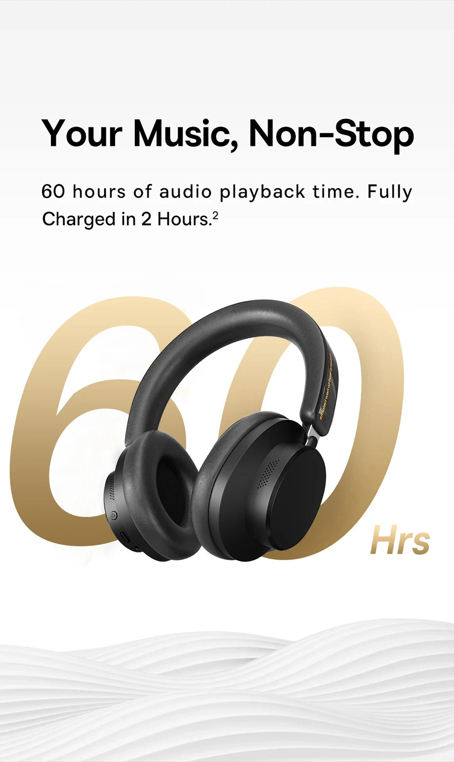 ANC Noise Cancelling Headphones Bluetooth 5.4 Earphone HIFI Stereo Headset 40mm Driver portable Over Ear Headphone 60H Time