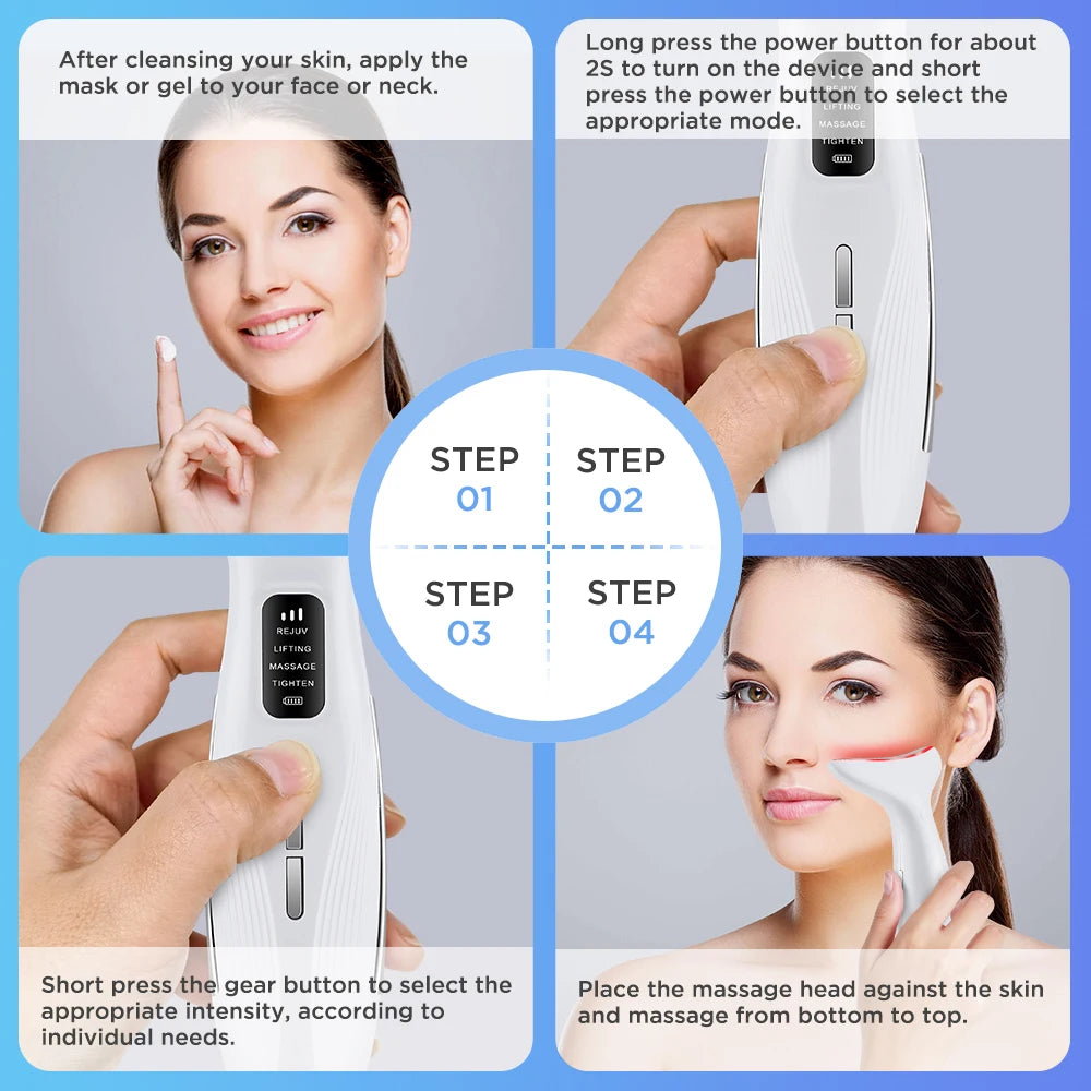 3 Massage Modes Microcurrent Neck Beauty Device Face Lifting Firming Massage Neck Beauty Instrument Tighten Skin Care Tool