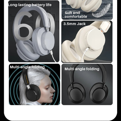 Load image into Gallery viewer, ANC Noise Cancelling Headphones Bluetooth 5.4 Earphone HIFI Stereo Headset 40mm Driver portable Over Ear Headphone 60H Time
