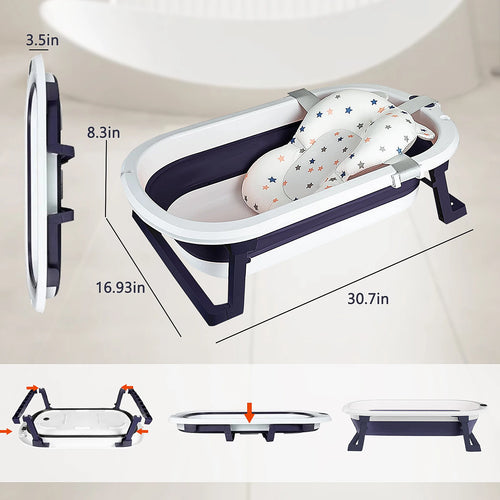Load image into Gallery viewer, Newborn Collapsible Baby Bathtub Portable Travel Bathtub  Foldable Baby Bathtub Foldable Bath Basin Newborns For Baby 0-36 Month
