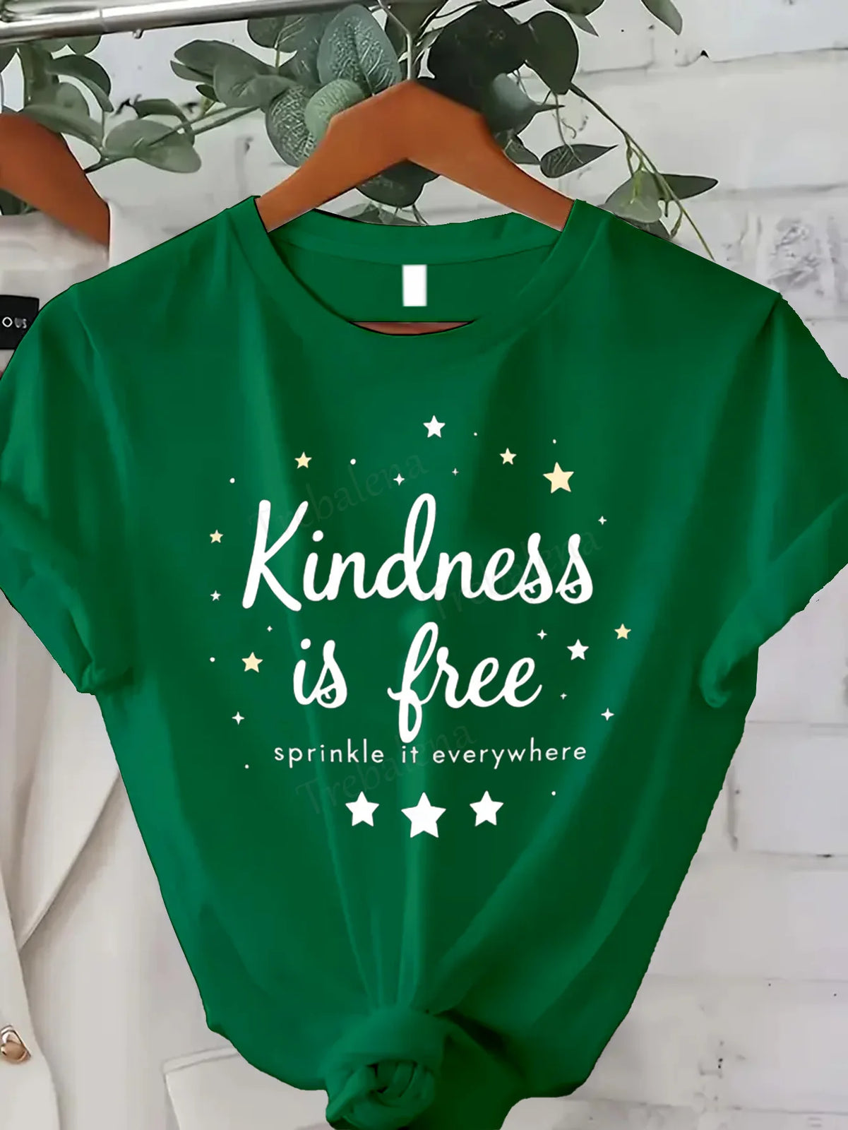 Women T-shirt Kindness is Free T-Shirt for Women - Cute Star Print Casual Top