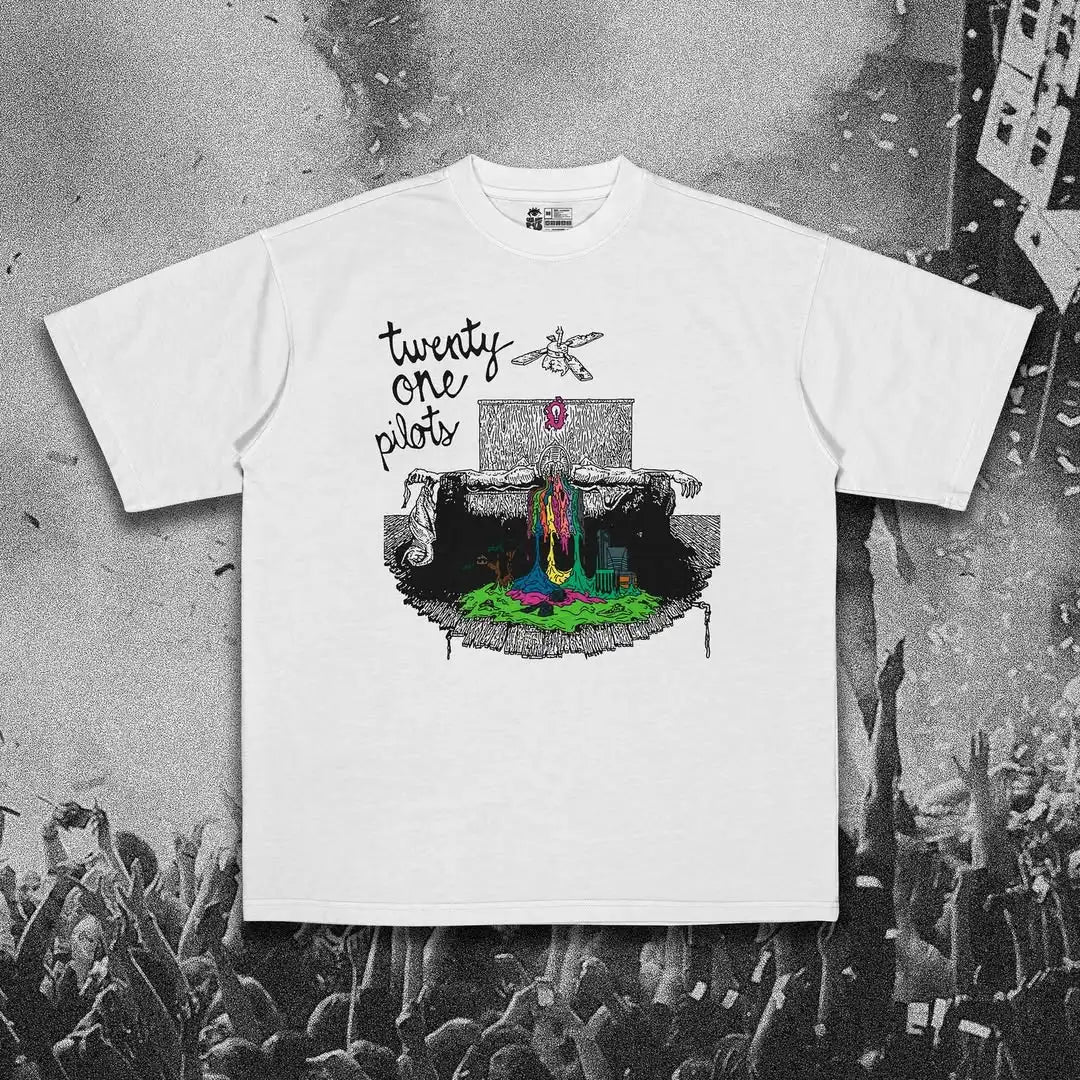 Twenty One Pilots Band Graphics Print Men's T-shirt Short Sleeve Oversized Y2k Top Hip Hop Punk Street Unisex Tee Men's Clothing