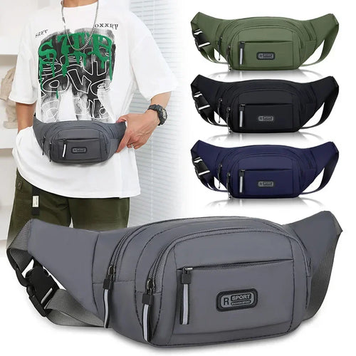 Load image into Gallery viewer, Men Canvas Fanny Waist Packs Unisex Fit Waistpack Mobile Sports Outdoor Running Anti Theft Ultra Thin Invisible Waist Bag

