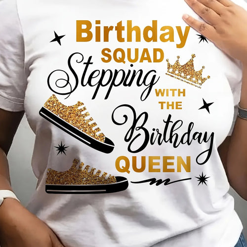 Load image into Gallery viewer, Comfortable Breathable Fabric Summer Women&#39;s Short Sleeve T Shirt Top Front Printed Casual Sports Style Birthday
