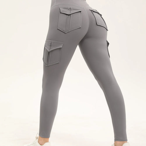 Load image into Gallery viewer, 3PCS Women&#39;s Solid Color Gym Leggings High Waisted Fitness Yoga Pants Practical Pocket Stretch Outdoors Sports Cargo Styles

