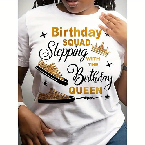 Load image into Gallery viewer, Comfortable Breathable Fabric Summer Women&#39;s Short Sleeve T Shirt Top Front Printed Casual Sports Style Birthday
