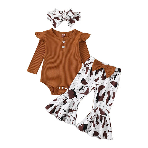 Load image into Gallery viewer, Toddler Girls Winter Outfit Long Sleeve Knit Sweater Floral Print Leggings Set for Baby Girls 0-24 Months
