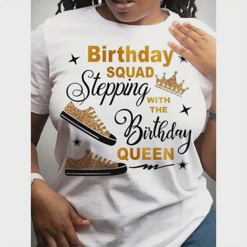 Load image into Gallery viewer, Comfortable Breathable Fabric Summer Women&#39;s Short Sleeve T Shirt Top Front Printed Casual Sports Style Birthday

