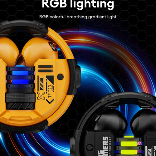Load image into Gallery viewer, Ship From US Transformers Wireless Bluetooth Earphones Low Latency Gaming Headset TF-T23 HD Call with Mic Earbuds Sport
