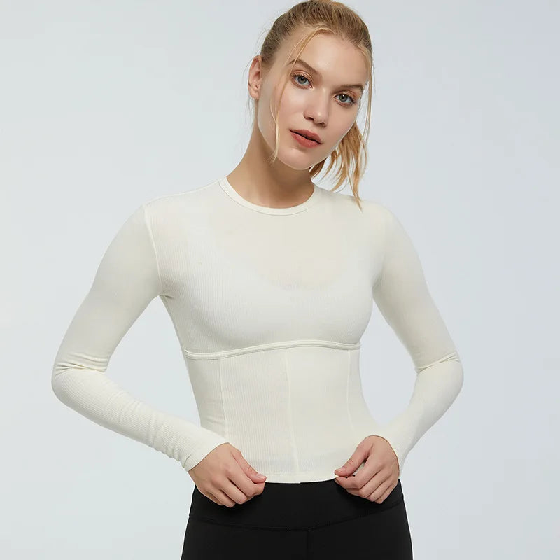 Women's Sports Wear For Fitness Running Jogging Seamless Long Sleeve Gym Woman Sport Shirt Yoga Top Female Workout Tops T-shirt