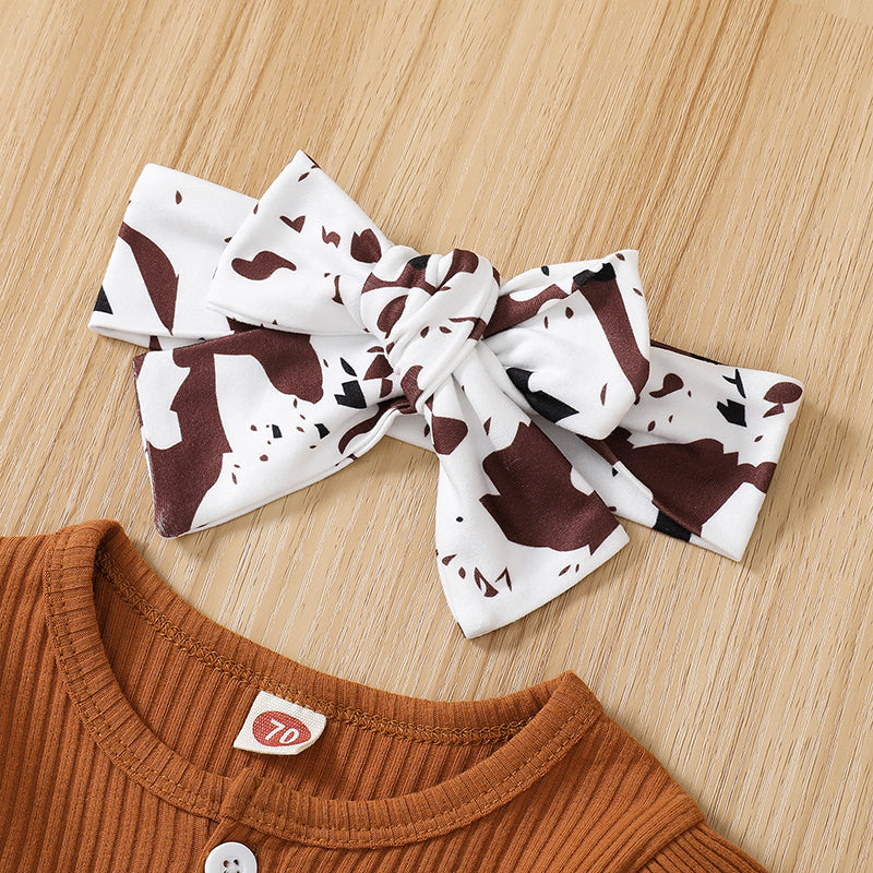 Toddler Girls Winter Outfit Long Sleeve Knit Sweater Floral Print Leggings Set for Baby Girls 0-24 Months