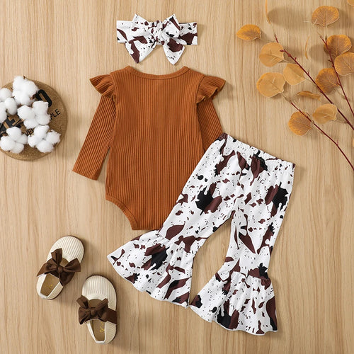 Load image into Gallery viewer, Toddler Girls Winter Outfit Long Sleeve Knit Sweater Floral Print Leggings Set for Baby Girls 0-24 Months
