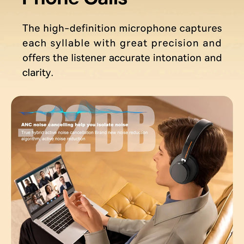 Load image into Gallery viewer, ANC Noise Cancelling Headphones Bluetooth 5.4 Earphone HIFI Stereo Headset 40mm Driver portable Over Ear Headphone 60H Time

