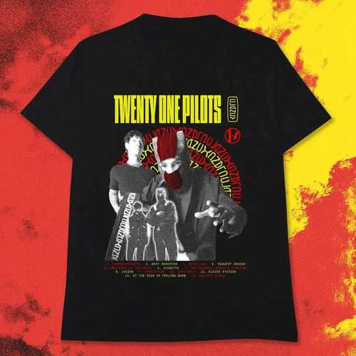 Load image into Gallery viewer, Twenty One Pilots Band Graphics Print Men&#39;s T-shirt Short Sleeve Oversized Y2k Top Hip Hop Punk Street Unisex Tee Men&#39;s Clothing
