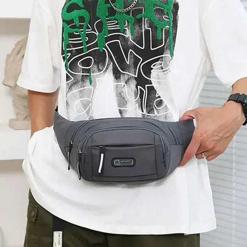 Load image into Gallery viewer, Men Canvas Fanny Waist Packs Unisex Fit Waistpack Mobile Sports Outdoor Running Anti Theft Ultra Thin Invisible Waist Bag
