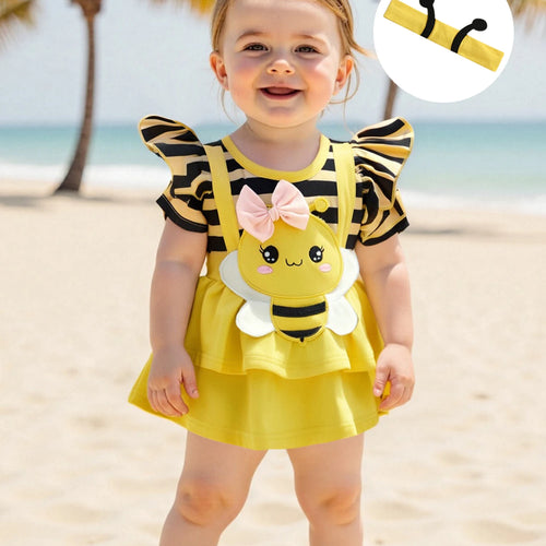 Load image into Gallery viewer, Baby Girl Summer Outfit Sleeveless Floral Print Ruffle Romper with Matching Headband and Sandals Set for Newborns
