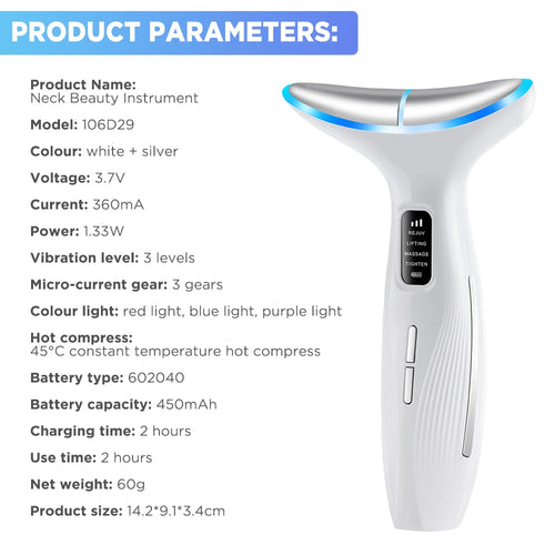 Load image into Gallery viewer, 3 Massage Modes Microcurrent Neck Beauty Device Face Lifting Firming Massage Neck Beauty Instrument Tighten Skin Care Tool
