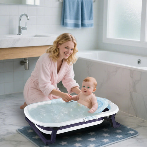 Load image into Gallery viewer, Newborn Collapsible Baby Bathtub Portable Travel Bathtub  Foldable Baby Bathtub Foldable Bath Basin Newborns For Baby 0-36 Month
