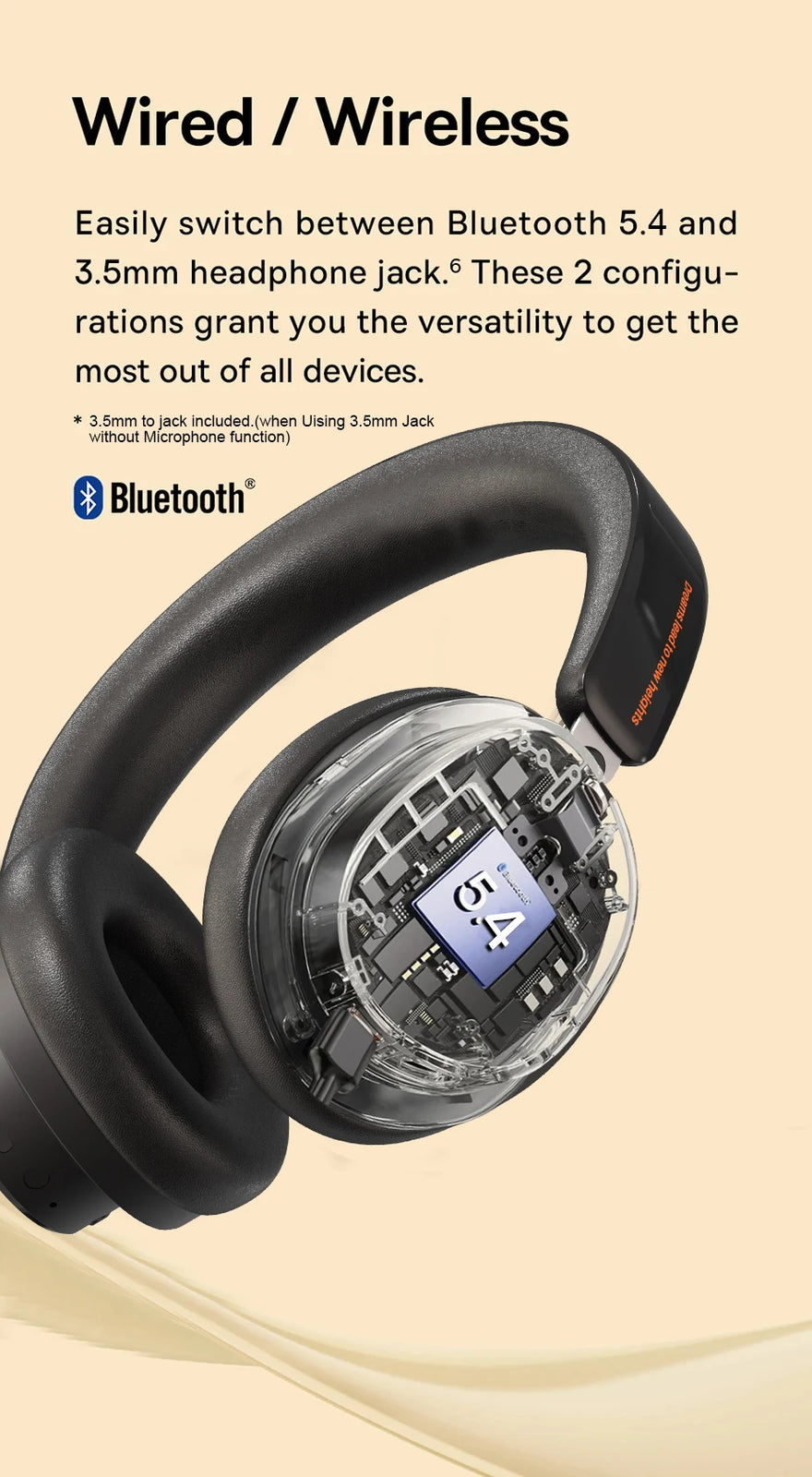 ANC Noise Cancelling Headphones Bluetooth 5.4 Earphone HIFI Stereo Headset 40mm Driver portable Over Ear Headphone 60H Time
