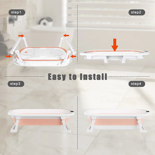 Load image into Gallery viewer, Newborn Collapsible Baby Bathtub Portable Travel Bathtub  Foldable Baby Bathtub Foldable Bath Basin Newborns For Baby 0-36 Month
