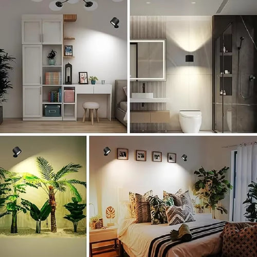Load image into Gallery viewer, GlowFlex Touch Wall Lamp – Dual Head LED Light with Remote, 360° Rotation &amp; USB Rechargeable Design
