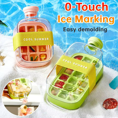 Load image into Gallery viewer, ChillSip Bottle Set – Stylish Water Bottle with Straw &amp; Zero-Contact Ice Cube Tray
