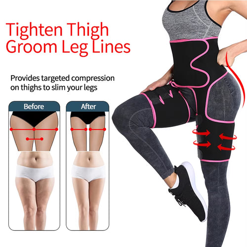 Load image into Gallery viewer, Body 3-In-1 Waist and Thigh Trimmer for Women Weight Loss Butt Lifter Waist Trainer Slimming Support Belt Hip Raise Shapewear
