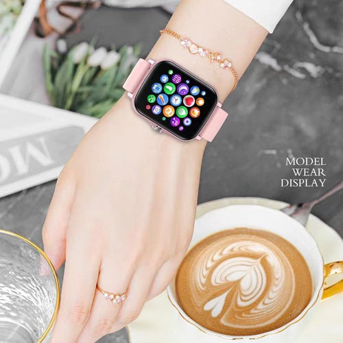 Load image into Gallery viewer, Smart Fitness Tracker Watch for Android/Ios - IP68, Heart Rate/Blood Oxygen/Sleep Monitoring, 8 Sports Modes, Breath Training, Weather Updates - 1.69-Inch Display for Men and Women (Rose Gold)
