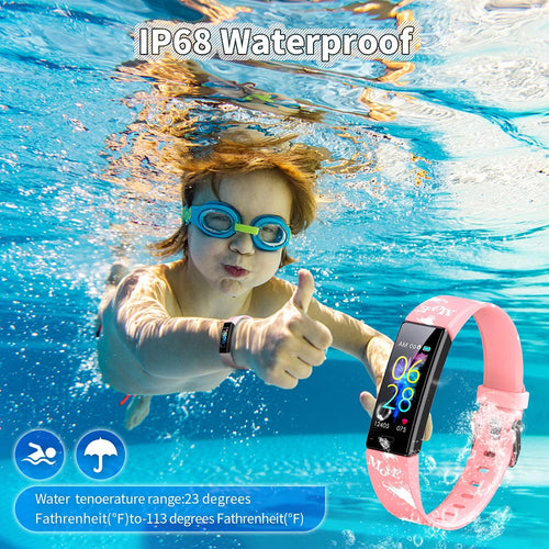 Load image into Gallery viewer, Kids Watch Fitness Tracker, Fitness Watches for Kids, Activity Tracker with Pedometers, Stopwatch, IP68 Waterproof, 11 Sport Modes Smart Watch for Kids Age 6-16 Years Old
