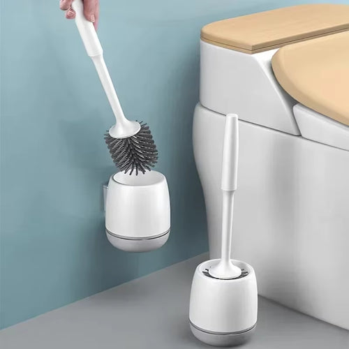 Load image into Gallery viewer, TPR Silicone Head Toilet Brush Wall Mounted Cleaning Brush Long Handle Toilet Brush Bathroom Accessories Sets Tools
