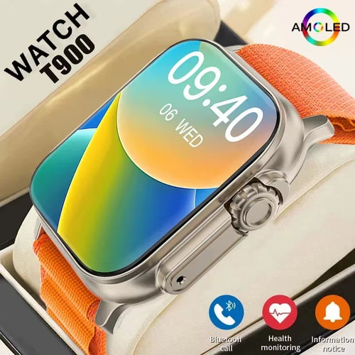 Load image into Gallery viewer, T900Ultra Smartwatch Bluetooth Talk Smartwatch Message Alert Heart Rate Monitor Sports Watch for Android IOS Men Women

