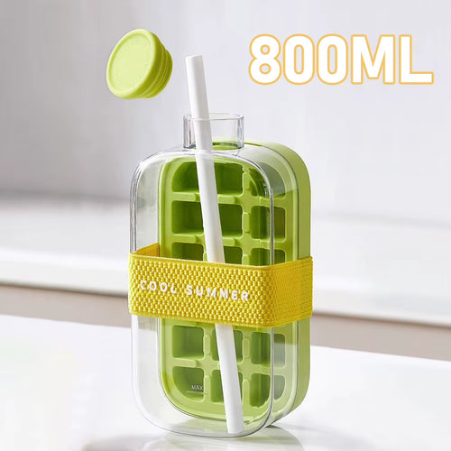 Load image into Gallery viewer, ChillSip Bottle Set – Stylish Water Bottle with Straw &amp; Zero-Contact Ice Cube Tray
