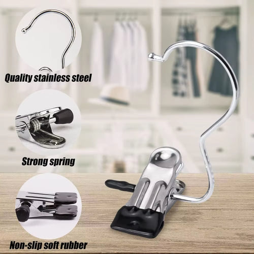 Load image into Gallery viewer, SpaceSaver 360° Rotating Boot Hanger – Portable &amp; Space-Saving Stainless Steel Clip for Closet &amp; Travel
