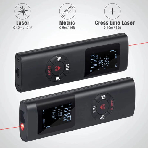 Load image into Gallery viewer, 40M/60M Mini Smart Laser Distance Meter Measure Infrared Rangefinder USB Rechargeable Handheld Portable Laser Range Finder Tools
