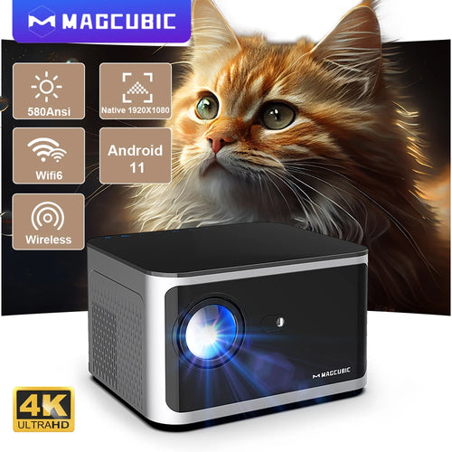 Load image into Gallery viewer, Android 11 4K Smart Projector 580ANSI 1920*1080P Full HD Wifi6 BT5.0 Allwinner H713 Voice Control Home Cinema Theater
