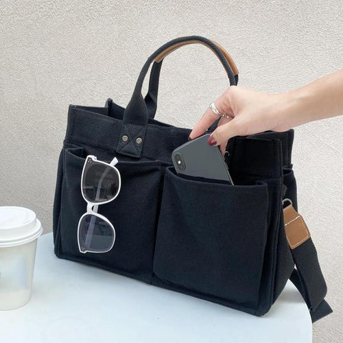 Load image into Gallery viewer, Large Capacity with Removable Bottom Canvas Tote Bag
