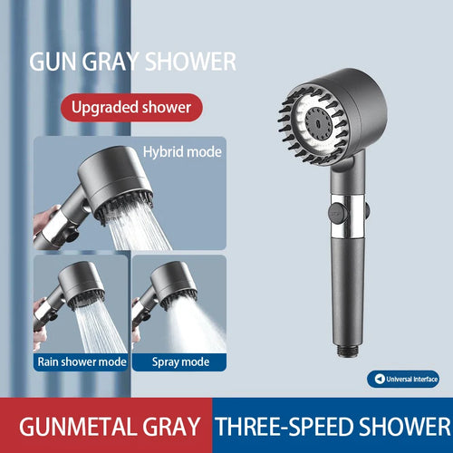 Load image into Gallery viewer, PureFlow High-Pressure Shower Head – 3-Mode Adjustable Spray with Massage Brush Filter for Ultimate Bathroom Relaxation

