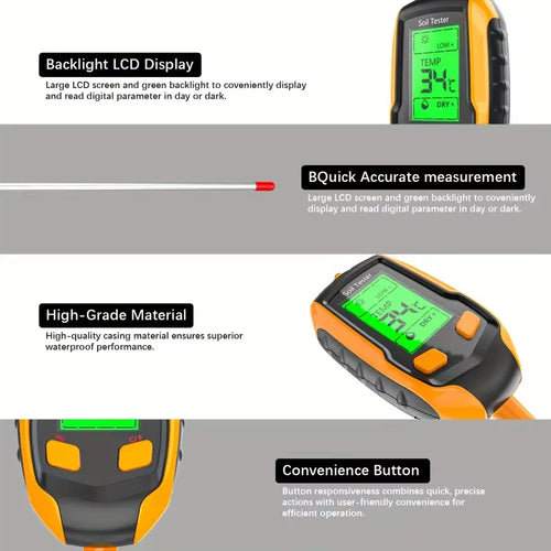 Load image into Gallery viewer, SmartGrow 4-in-1 Digital Soil Meter – Moisture, pH, Temperature &amp; Sunlight Intensity for Perfect Plant Care
