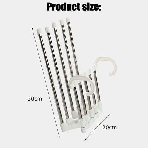 Load image into Gallery viewer, MaxiRack 5-in-1 Magic Trouser Rack – Stainless Steel Folding Pant &amp; Tie Organizer for Closet &amp; Wardrobe Storage
