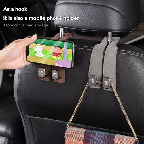 Load image into Gallery viewer, Luxury Suede Double Hook Organizer – Premium Rear Seat Backrest Hook for Changan CS Series &amp; Eado
