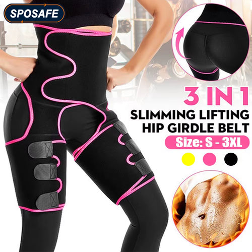 Load image into Gallery viewer, Body 3-In-1 Waist and Thigh Trimmer for Women Weight Loss Butt Lifter Waist Trainer Slimming Support Belt Hip Raise Shapewear
