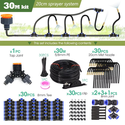 Load image into Gallery viewer, DIY 30M-5M Universal Sprayer Kit – Patio Misting &amp; Cooling System for Garden Irrigation
