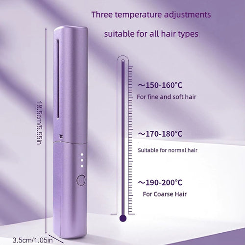Load image into Gallery viewer, GlamWave Pro – Portable Wireless Heated Hair Straightener &amp; Curler Brush
